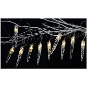 BURI LED Eiszapfen-Lichterkette 10LED Weihnachtsbeleuchtung Weihnachtsdeko Winterdeko