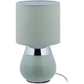 Relaxdays Nachttischlampe Touch, E14-Fassung, indirektes Licht, ovale Tischlampe mit Lampenschirm. HxD: 32 x 18 cm, grün