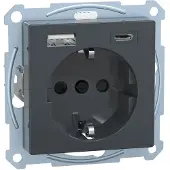 Merten ME SM 2367-0414 - System M Steckdose mit USB-Ladegerät Typ A+ C