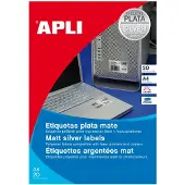 Agipa Typenschild-Etiketten, rund, Durchmesser 40 mm, silber