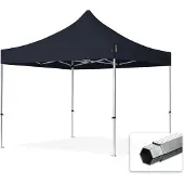 TOOLPORT Faltzelt PROFESSIONAL 3x3 m Faltpavillon ohne Seitenteile ALU schwer entflammbar schwarz