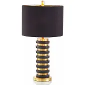 Casa Padrino Luxus Tischleuchte Messing / Schwarz H. 65 cm - Luxus Leuchten