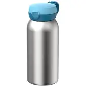 Mepal Campus Edelstahl Trinkflasche mit Klappdeckel 600 ml - Cool blue