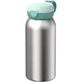 Mepal Campus Edelstahl Trinkflasche mit Klappdeckel 600 ml - Cool mint