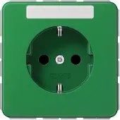 JUNG SCHUKO Steckdose m.Schriftf.KISerie CD grün CD1520BFKINAGN