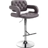 CLP Barhocker Dublin Kunstleder höhenverstellbar und drehbar braun Gestell Farbe chrom