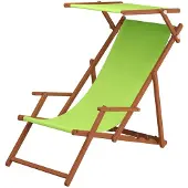 Erst-Holz Liegestuhl pistazie Gartenliege Sonnenliege Sonnendach Strandstuhl Buche klappbar 10-306 S