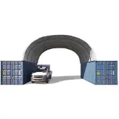 TOOLPORT Container Überdachung Contop 8x6m – PVC Plane 2300N weiß – Lagerhalle Schüttgut Unterstand Zelthalle
