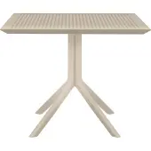 CLP Tisch Sky 80 x 80 cm wetterfest und UV-beständig taupe