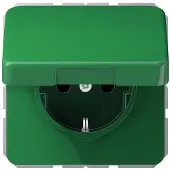 JUNG Steckdose 1f gn glz CD UP Klappd IP20 ZP CD1520BFKLGN