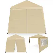 Casaria Pavillon Pop-Up 3x3m inkl. 2x Seitenteile Farbauswahl UV-Schutz 50+ inkl. Tasche wasserdicht faltbar Faltpavillon Zelt Festival Capri Beige