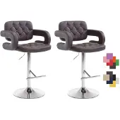 CLP 2er Set Barhocker Dublin höhenverstellbar und drehbar | Farbe braun