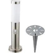 Etc-shop Stehlampe, Edelstahl, Bewegungsmelder, H 45 cm