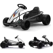 Es-toys Kinder Elektro Gokart FXI1, weiß, E-Gokart mit Driftfunktion, 5-10km/h