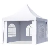 TOOLPORT 3x3m Pagodenzelt, PVC-Plane, weiß - (1062)