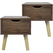 HTI Nachttisch 1 Schublade 2er-Set Thekla Eiche