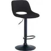 CLP Barhocker Camden Samt drehbar und höhenverstellbar | Farbe schwarz Material Gestell Metall matt schwarz