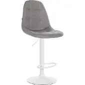 CLP Barhocker Elmore Stoff | Farbe grau Material Gestell Metall matt weiss