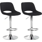 CLP 2er Set Barhocker Camden Samt drehbar und höhenverstellbar | schwarz Farbe schwarz Material Gestell Metall in Chromoptik