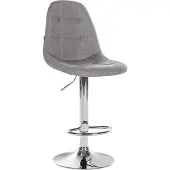 CLP Barhocker Elmore Stoff grau Material Gestell Metall in Chromoptik
