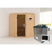 Karibu Sauna "Angel" SET naturbelassen mit 9kW Ofen