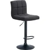 CLP Barhocker Calma Stoff 360 drehbar und höhenverstellbar | Farbe dunkelgrau Gestell Farbe schwarz