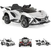 Moni Kinder Elektroauto Flash metallic 4 Motoren, MP3, Fernbedienung, EVA-Reifen silber