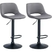 CLP 2er Set Barhocker Camden Samt drehbar und höhenverstellbar | dunkelgrau Farbe dunkelgrau Material Gestell Metall matt schwarz