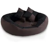 BedDog 4in1 Hundebett SABA, Hundekissen, abwischbar,L,MOCCA (schwarz/braun)