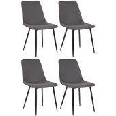 CLP 4er Set Esszimmerstühle mit Metallgestell dunkelgrau