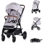 Chipolino Kinderwagen Ultera Buggy klappbar Korb Federung Hinterradbremse Gurt grau