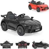 Moni Kinder Elektroauto Mercedes AMG GTR EVA-Reifen, Musikeffekte, Fernbedienung schwarz