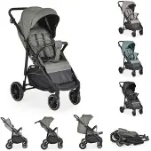Moni Sommerkinderwagen Buggy, Kinderbuggy, Sonnendach, EVA-Räder, verstellbar grau