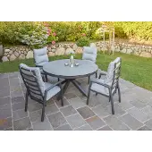 LC Garden »Bondino« Dining Gartentisch rund Ø150x75cm anthrazit mit Glas-Keramik Tischplatte