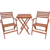 Erst-Holz Set Tisch mit 2 Stühlen Gartenstühle 10-210-2T
