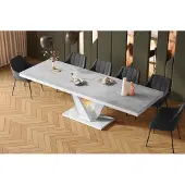 Designimpex Design Esstisch Tisch HEV-111 ausziehbar 160 bis 256 cm