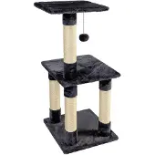 NYVI Katzen Kratzbaum Trient 85 cm groß anthrazit - Deluxe Mini Katzenbaum mit einer Plattform, Fellball und 4 Sisal Kratzsäulen - Stabiles und Robustes Katzenhaus