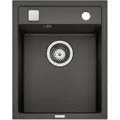 NABER Spüle ANGOLA 40 in METALLICO mit Drehexcenterbedienung / Cin-Nagranit / Granitspüle