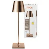 Sigor Nuindie LED Akku Tischleuchte Außentischleuchte IP54 Tischlampe kupfer