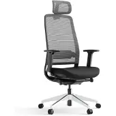 Yaasa Chair Expert Bürostuhl Ergonomisch mit Kopfstütze, Schwarz – Traglast 130 kg – 4D-Armlehnen – Regulierbare Gepolsterte Lordosenstütze