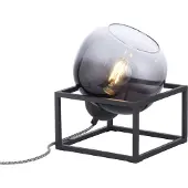 JUST LIGHT ZEA Tischleuchte E27 max.25W Schwarz/Rauchfarben 15423-18