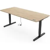 Yaasa Desk Pro Höhenverstellbarer Schreibtisch Elektrisch 160 x 80 cm, Eiche hell/Schwarz – Touch Handschalter – 9 Speicherfunktionen – Höhenanzeige