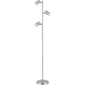 M2OUTLET Stehleuchte Luvio 3-flammig GU10 Satin Nickel Aluminium 155CM – Modernes Industrial Design