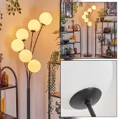 Hofstein Fossobiubo Stehlampe aus Metall/Glas in Schwarz/Weiß mit Fußschalter