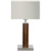 HerzBlut Dana Q Quadra Tischlampe Nussbaum geölt Baumwolle silbergrau