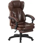 Trisens Schreibtischstuhl Bürostuhl Gamingstuhl Racing Chair Chefsessel mit Fußstütze,Farbe:Dunkelbraun