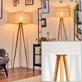 Hofstein Longarone Stehlampe aus Holz/Metall im skandinavischen Design