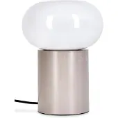Hofstein Baressa moderne Nachttischlampe aus Metall/Glas in Taupe/Weiß