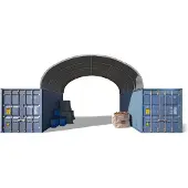 TOOLPORT Container Überdachung Contop 6x6m – PVC Plane 2300N grau – Lagerhalle Schüttgut Unterstand Zelthalle