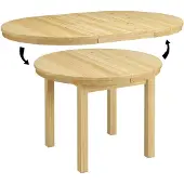 Erst-Holz Runder Tisch Küchentisch Esstisch ausziehbar 103x103x75 Kiefer massiv 90.70-41